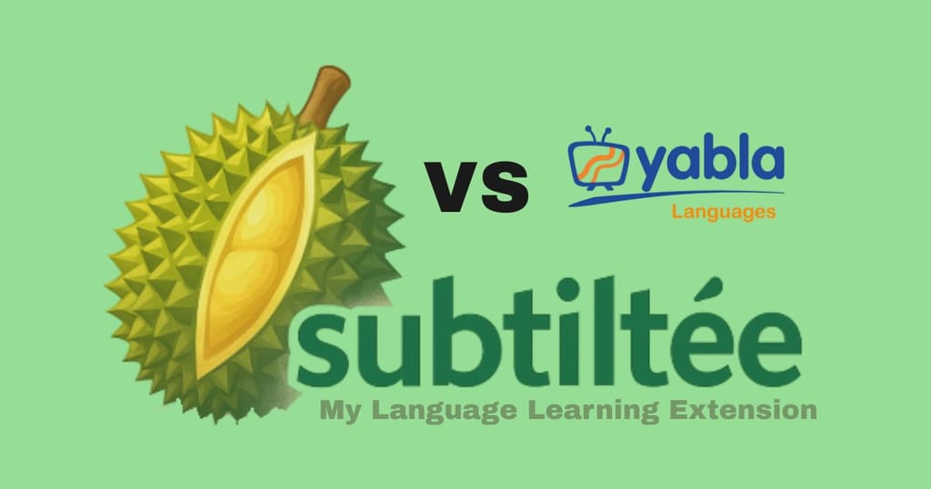 Subtiltee vs Yabla comparison - Entertainment content vs educational videos
