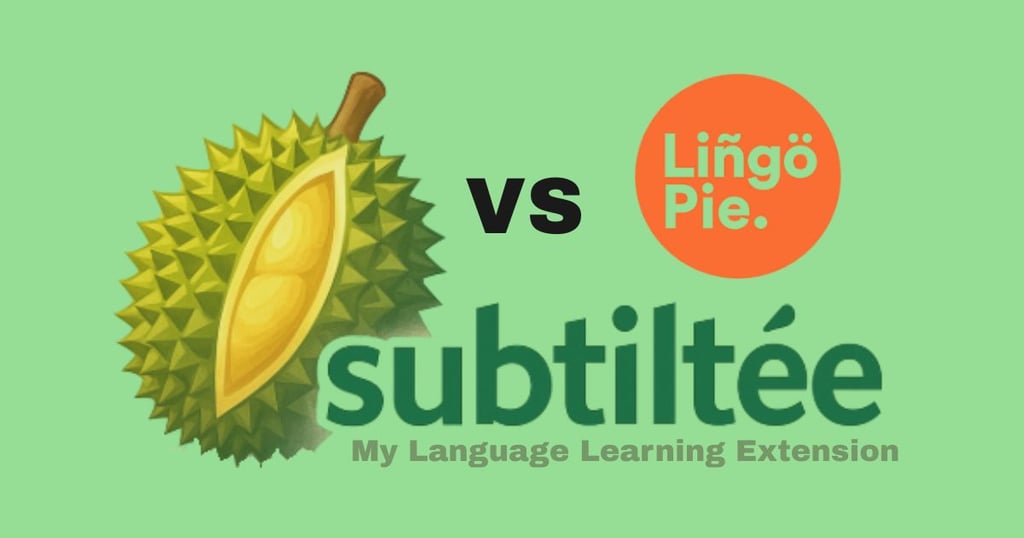 Subtiltee vs Lingopie comparison - Unlimited TV shows vs limited catalog