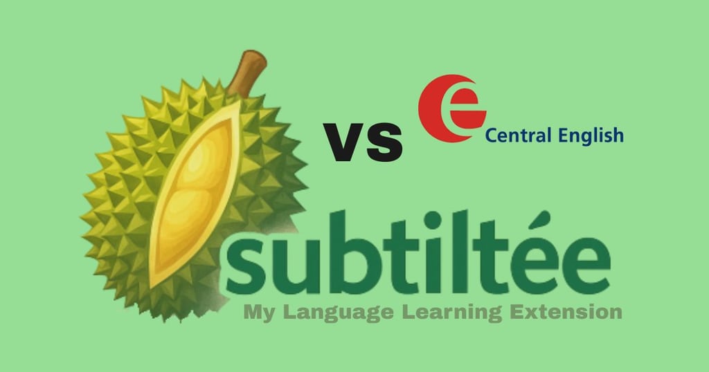 Subtiltee vs EnglishCentral comparison - All languages vs English only